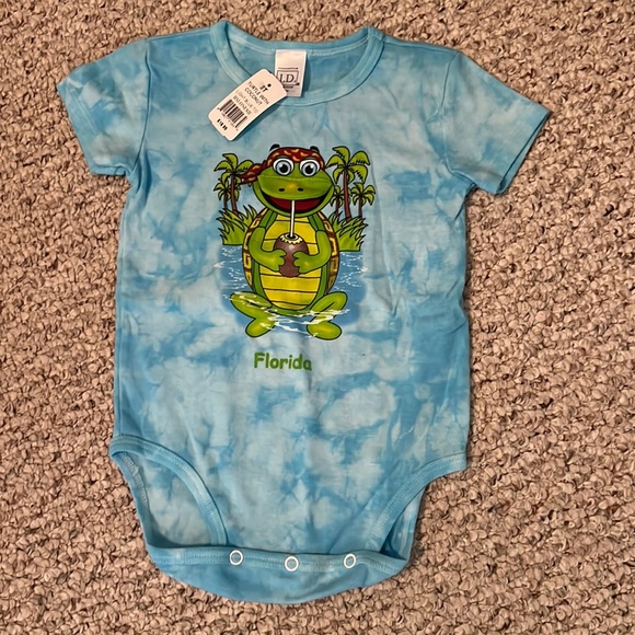 Tie Dye Florida frog onesie. Size 2T. - Picture 1 of 6